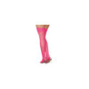 Bas roses nylon autofixants jarretières dentelle 